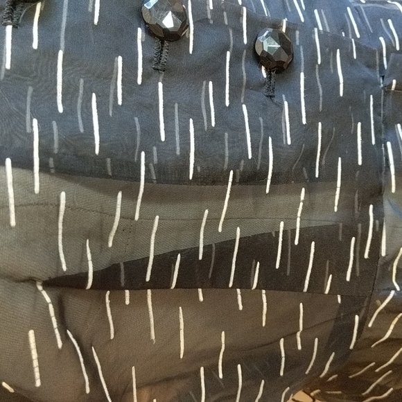 Sheer flocked nylon organza true vintage 1950s shirtwaist dress size M/L - Picture 16 of 17